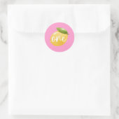 Lemon One 1. Geburtstag Runder Aufkleber (Tasche)