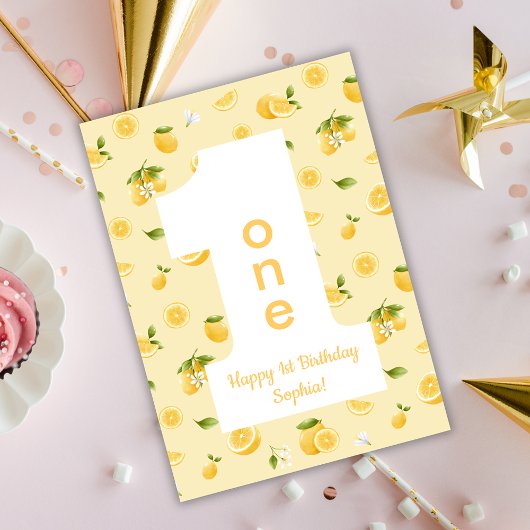 Lemon ONE Happy Birthday Card Karte