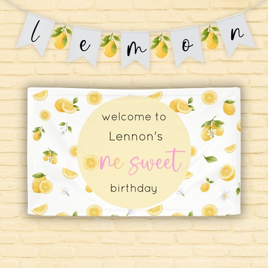 Lemon One Sweet Birthday Banner