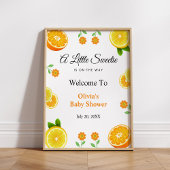 Lemon Orange Citrus Botanical Baby Dusche Willkomm Poster