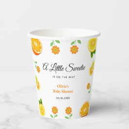 Lemon Orange Citrus Botanical Baby Shower Pappbecher