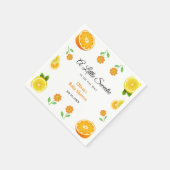 Lemon Orange Citrus Botanical Baby Shower Serviette (Ecke)