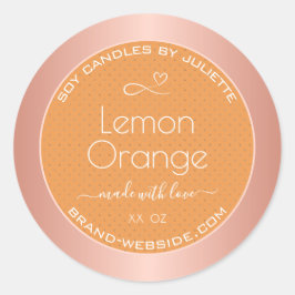Lemon Orange Rose Gold Frame Packung Runder Aufkleber