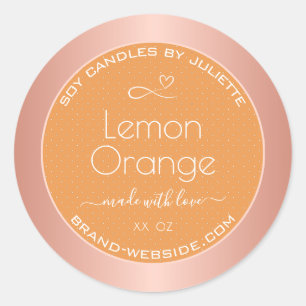 Lemon Orange Rose Gold Frame Packung Runder Aufkleber