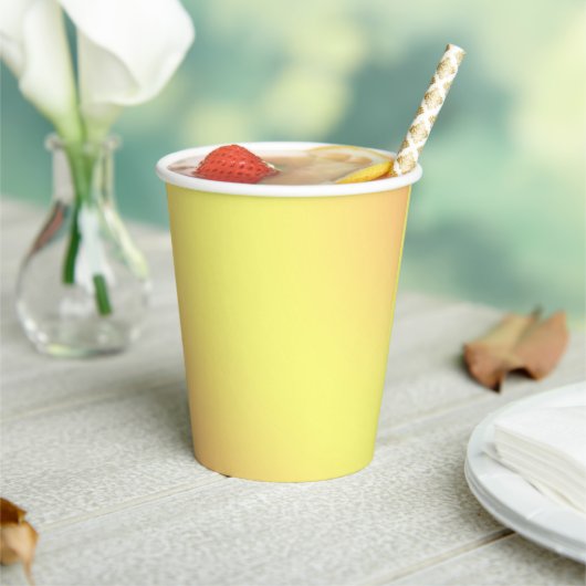 Lemon Orange Textur Farbe, Papier Party Cups Pappbecher (In Situ)