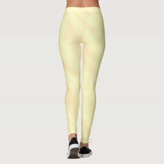 Lemon Orange Watercolor Legierung Leggings (Rückseite)