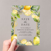Lemon Orchard Citrus Wedding Save the Date Acryleinladungen (Insitu (Handheld))