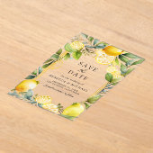 Lemon Orchard Citrus Wedding Save the Date Acryleinladungen (Ablage )