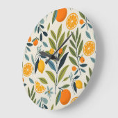 Lemon Orchard Dream Große Wanduhr (Winkel)
