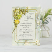 Lemon Orchard Wasserfarbe Bridal Dusche Einladung (Stehend Vorderseite)