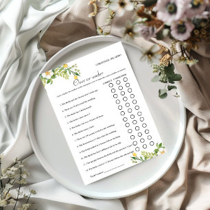 Lemon Over oder unter Brautparty-Spielkarte Ankündigung