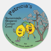Lemon Pals Funny Cartoon behält Curd and More Runder Aufkleber (Vorderseite)