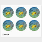 Lemon Pals Funny Cartoon behält Curd and More Runder Aufkleber (Blatt)