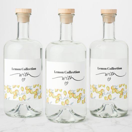 Lemon Pattern Alkoholflaschenetikett (Flaschen)