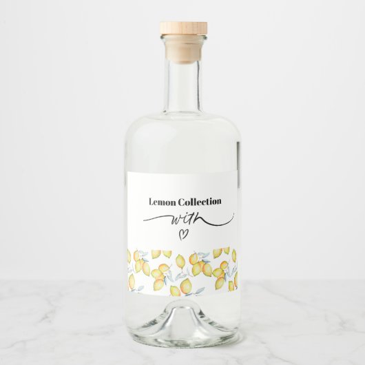 Lemon Pattern Alkoholflaschenetikett (Vorderseite)