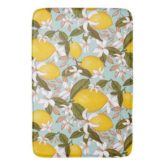 Lemon Pattern Badematte (Vorderseite Vertikal)