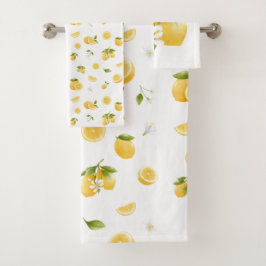 Lemon Pattern Badhandtuch Set