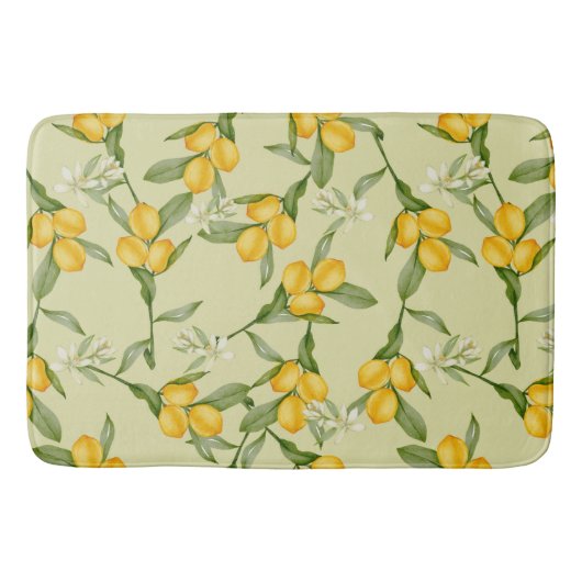 Lemon Pattern Bath Mat Badematte (Vorderseite)