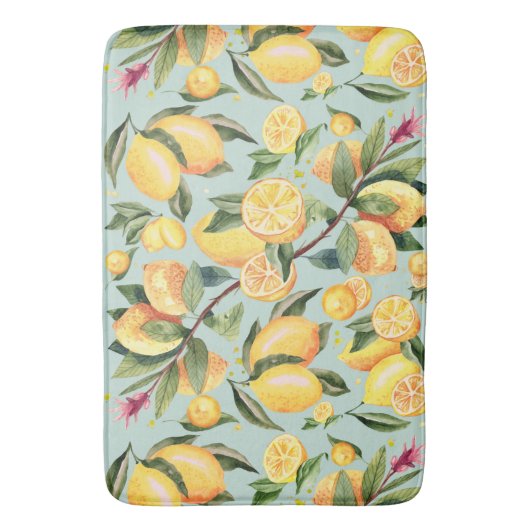 Lemon Pattern Bath Mat Badematte (Vorderseite Vertikal)