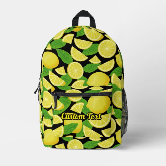 Lemon Pattern Bedruckter Rucksack (Vorderseite)