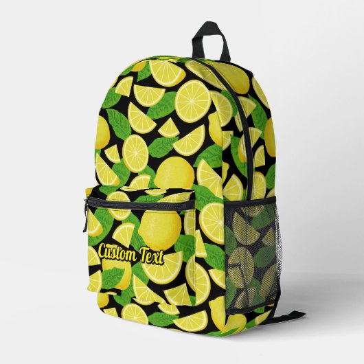 Lemon Pattern Bedruckter Rucksack (Rückseitige Ecke Rechts)