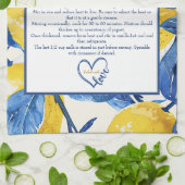 Lemon Pattern Family Recipe Keepsake Custom  Geschirrtuch (Gefaltet)