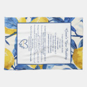Lemon Pattern Family Recipe Keepsake Custom  Geschirrtuch (Horizontal)