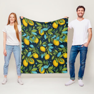 Lemon Pattern Fleecedecke