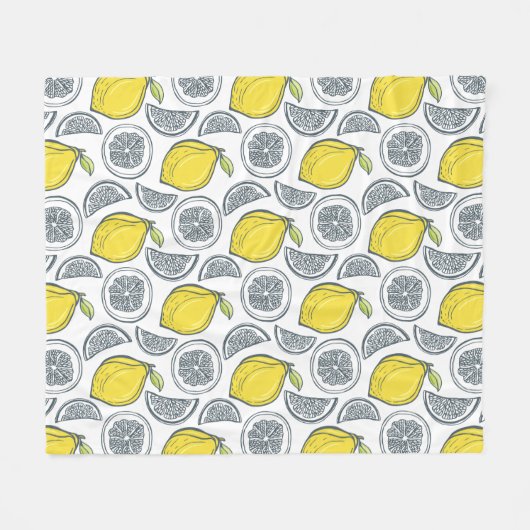 Lemon Pattern Fleecedecke (Vorderseite (Horizontal))