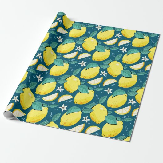 Lemon Pattern Geschenkpapier (Ungerollt)