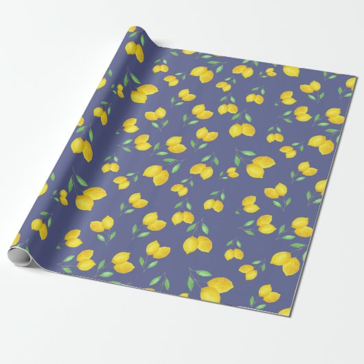 Lemon Pattern Geschenkpapier (Ungerollt)