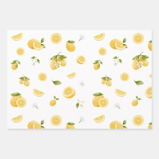 Lemon Pattern Geschenkpapier Set (Vorderseite 2)