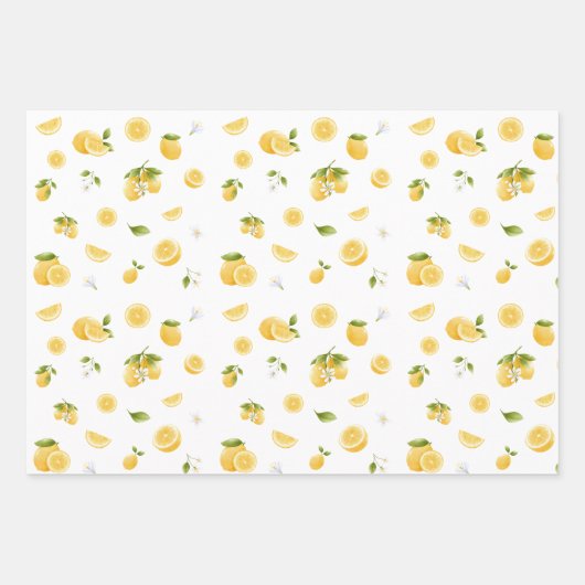 Lemon Pattern Geschenkpapier Set (Vorderseite)