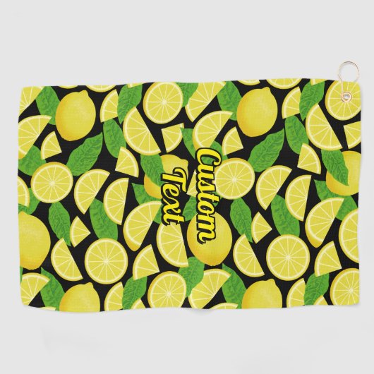 Lemon Pattern Golfhandtuch (Horizontal)
