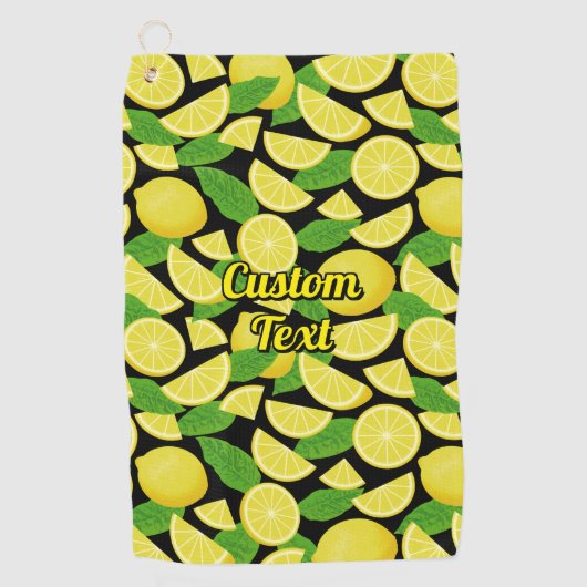 Lemon Pattern Golfhandtuch (Vorderseite)