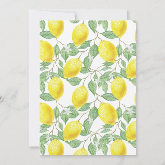 Lemon Pattern Herz Main Squeeze Brautparty Einladung (Rückseite)