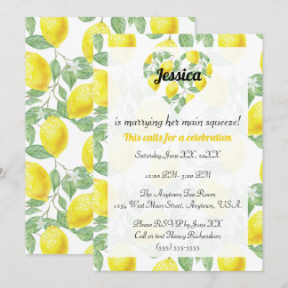 Lemon Pattern Herz Main Squeeze Brautparty Einladung