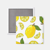 Lemon Pattern Kitchen Artwork Lemon Muster Frucht Magnet (Vorderseite/Rückseite)