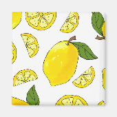 Lemon Pattern Kitchen Artwork Lemon Muster Frucht Magnet (Vorne)