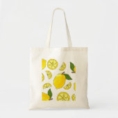 Lemon Pattern Kitchen Artwork Lemon Muster Frucht Tragetasche (Vorne)