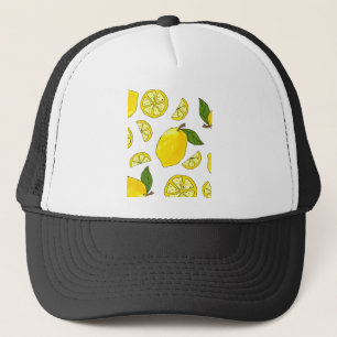 Lemon Pattern Kitchen Artwork Lemon Muster Frucht Truckerkappe
