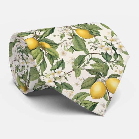 Lemon Pattern Men's Necktie Krawatte (Gerollt)