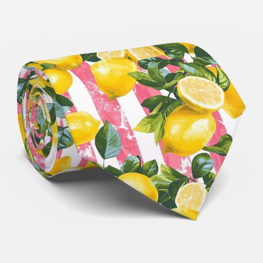 Lemon Pattern Men's Necktie  Krawatte (Gerollt)