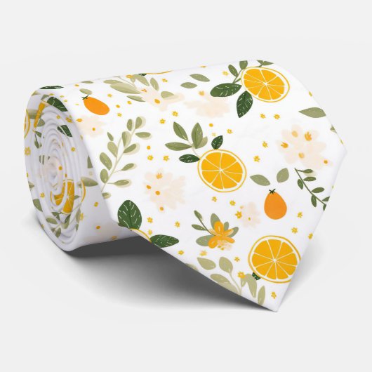 Lemon Pattern Men's Necktie Krawatte (Gerollt)