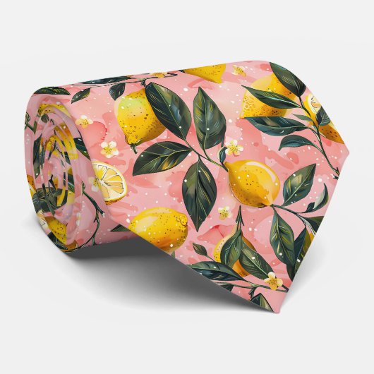Lemon Pattern Men's Necktie  Krawatte (Gerollt)