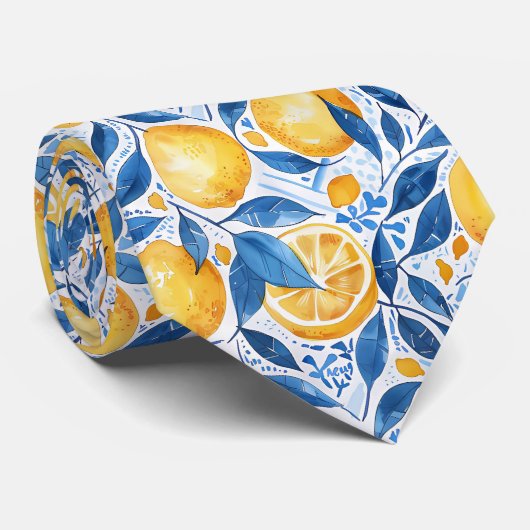 Lemon Pattern Men's Necktie  Krawatte (Gerollt)