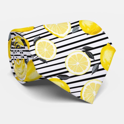 Lemon Pattern Men's Necktie  Krawatte (Gerollt)