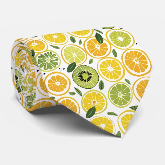 Lemon Pattern Men's Necktie Krawatte (Gerollt)