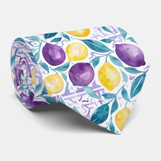 Lemon Pattern Men's Necktie  Krawatte (Gerollt)