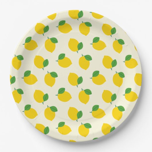 Lemon Pattern Pappteller (Vorderseite)